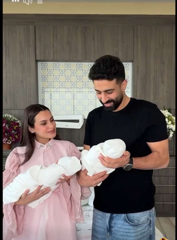كارمن سليمان تستقبل توأمها البنات