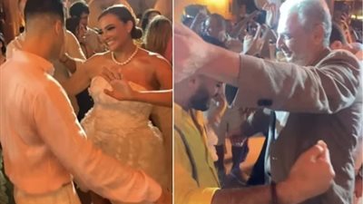 «حماها فرحان».. محمود حميدة يشعل حفل زفاف نجله وبشرى بالرقص (فيديو)  