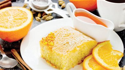 طريقة عمل بسبوسة البرتقال اللذيذة