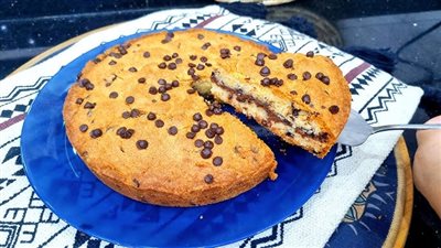 طريقة عمل كيكة الكوكيز بالشوكليت شيبس