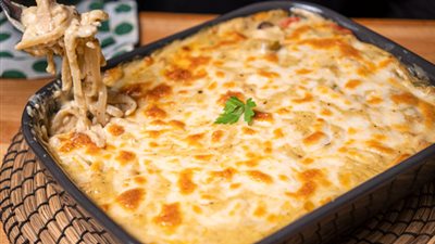 طريقة عمل المكرونة النجرسكو بالفراخ 