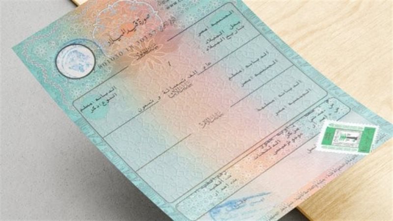 إستخراج شهادة ميلاد