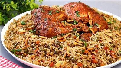  طريقة عمل الأرز البسمتي بالخضار والدجاج 