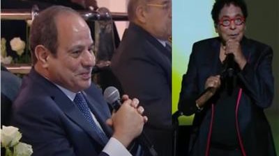 السيسي يوجه الشكر للكينج محمد منير لحضوره احتفالية قبائل العرب رغم مرضه 