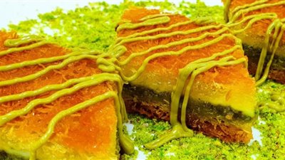 طريقة عمل الكنافة بالبستاشيو مثل الجاهزة