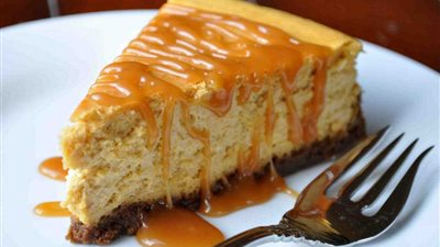 طريقة عمل تشيز كيك بصوص الكراميل 