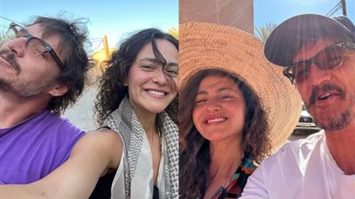 صديق مي قلماوي يثير الجدل بعد نشر صور لها من كواليس «المصارع 2» 