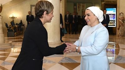 انتصار السيسي تستقبل قرينة رئيس كولومبيا أثناء زيارتها إلى مصر 