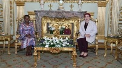  السيدة انتصار السيسى تستقبل قرينة رئيس كينيا 