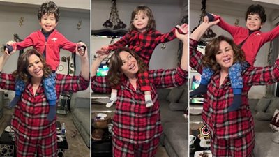 حملتهما على كتفها.. إلهام شاهين ولحظات الفرح مع آخر عنقود عائلتها تتصدر التريند 