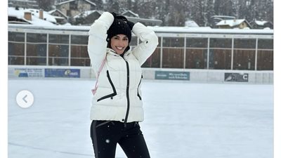 في أحدث ظهور لها.. ياسمين صبري تلعب هوكي الجليد في سويسرا 