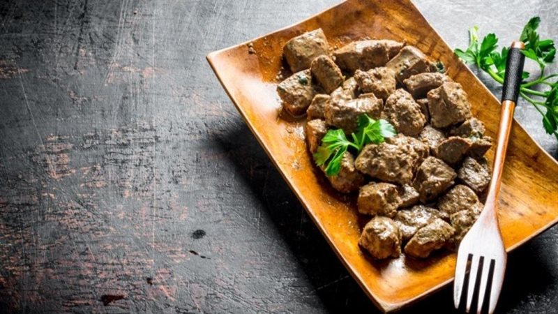 كبدة الدجاج بالكمون