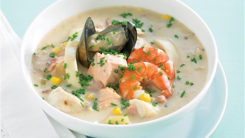شوربة السي فود بالكريمة