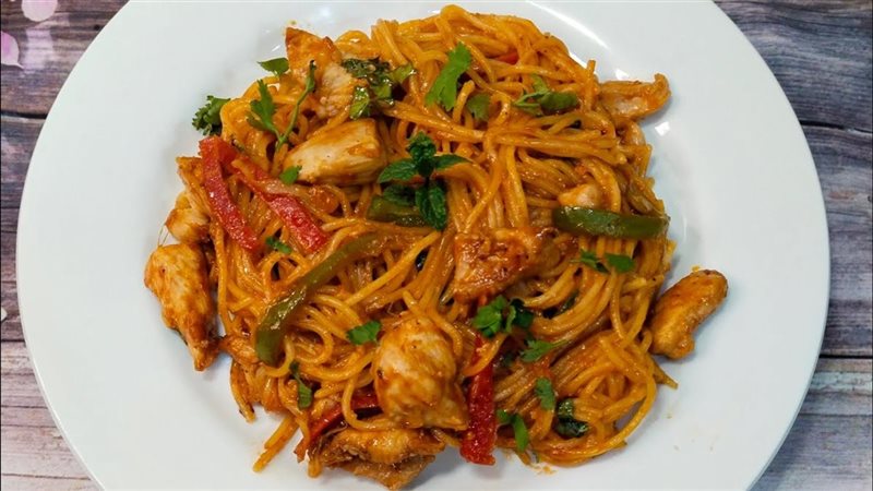 مكرونة بصوص الباربيكيو