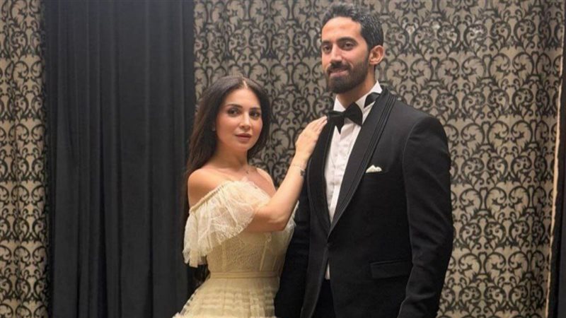 مي عز الدين مع زوجها أحمد تيمور 