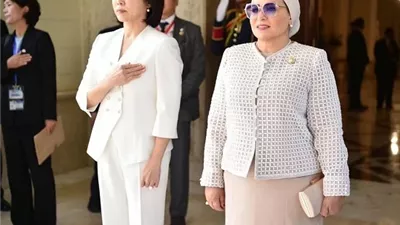 انتصار السيسي ترحب بقرينة رئيس كوريا الجنوبية