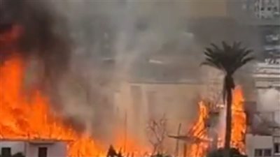اندلاع حريق في ديكور تصوير مسلسل باستوديو مصر في المريوطية
