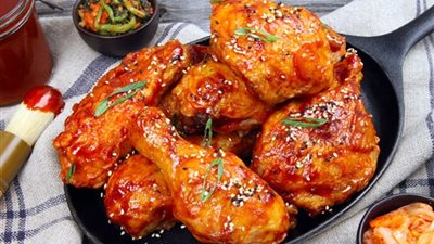 طريقة عمل  الدجاج المقلي  الكورى  المقرمش  بالصوص الحار