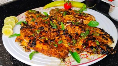 طريقة عمل  السمك المشوي على الجريل بالتوابل الحارة 