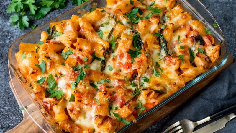 المكرونة النجرسكو بالجبنة الشيدر