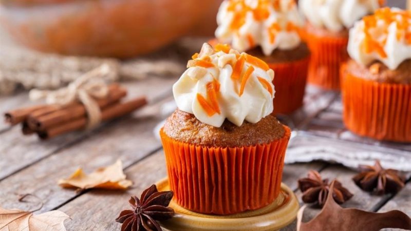  طريقة عمل كب كيك  الجزر والقرفة