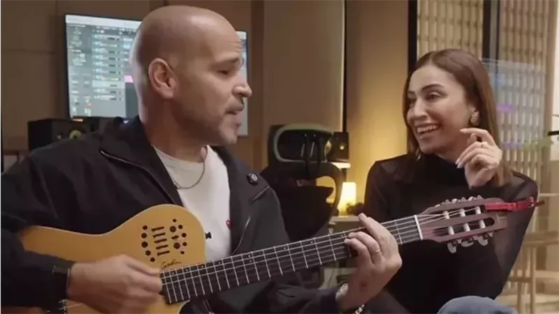 دينا الشربيني مع أبو 