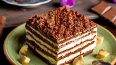 طريقة عمل كيكة القهوة  بالكريمة الباردة  في المنزل