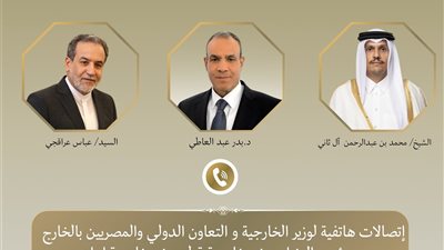 وزير الخارجية يبحث مع رئيس وزراء قطر ووزير خارجية إيران جهود التهدئة الإقليمية