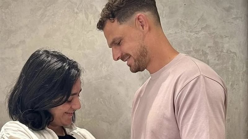 أنس جابر مع زوجها كريم كمون 