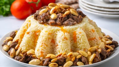 طريقة عمل الكبسة السعودى باللحم والمكسرات في مطبخك