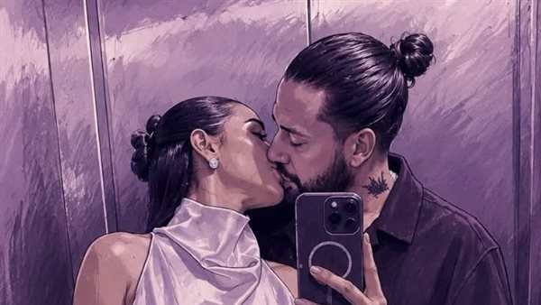 آية سماحة مع زوجها محمد السباعي 