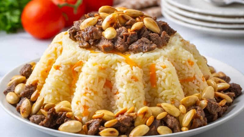 طريقة عمل الكبسة السعودى باللحم والمكسرات