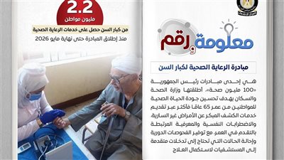مبادرة الرعاية الصحية لكبار السن تقدم خدماتها لأكثر من 2.2 مليون مواطن منذ إطلاقها