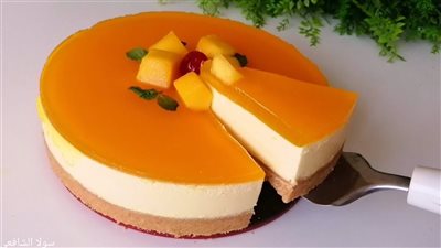 سهل ولذيذ .. طريقة عمل  تشيز كيك المانجو البارد بدون فرن
