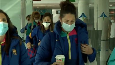 سيدات برشلونة يصلن إيطاليا لمواجهة مانشستر سيتي.. فيديو