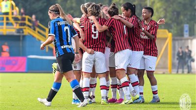 «سيدات ميلان» يفزن على «إنتر» 4-2 في الديربي ويصعدن لنهائي كأس إيطاليا