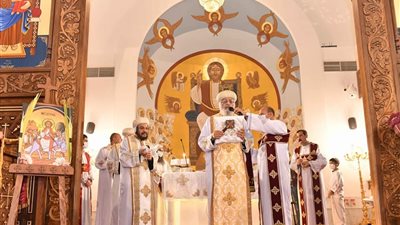 البابا تواضروس يترأس قداس أحد الشعانين في كاتدرائية بشائر الخير 3 بالإسكندرية