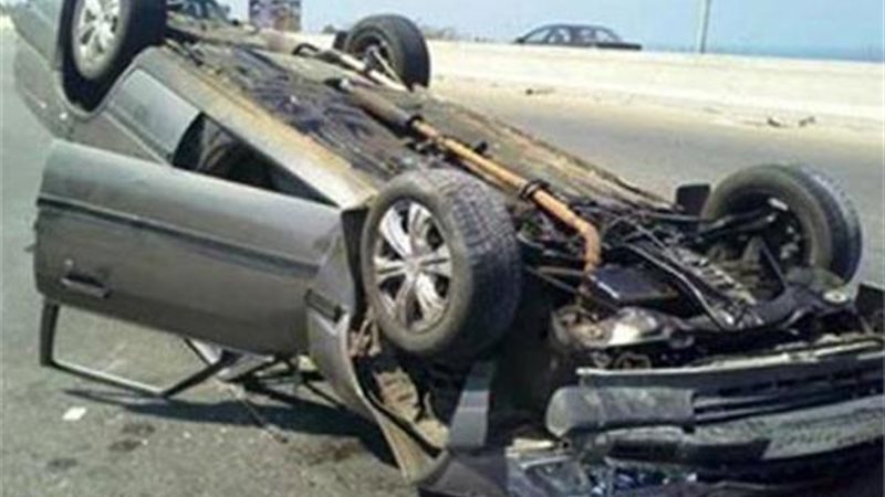 حادث انقلاب سيارة