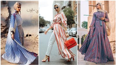 للمحجبات.. طرق جذابة لتنسيق الملابس المقلمة المخططة لإطلالة ساحرة