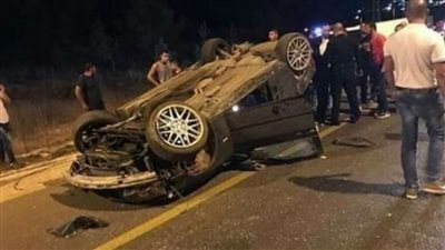 مصرع أم وإصابة ابنتها في انقلاب سيارة على الطريق الدولي بكفر الشيخ