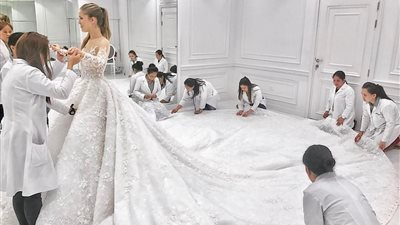 أغلى فساتين زفاف المشاهير على مدار التاريخ.. فستان سيرينا ويليامز الأغلى