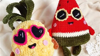 سمر البحيري.. إبداعات في فن الكروشيه من خيوط القطيفة.. صور 