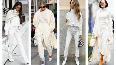 الأبيض موضة شتاء 2021|| صور 