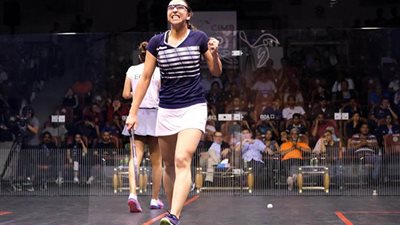 فريدة محمد تتأهل للدور الثاني ببطولة أون فاير للإسكواش