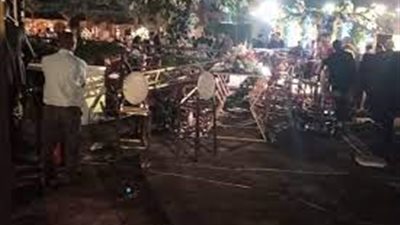 انهيار استاند في حفل زفاف بمينا هاوس.. ووالد العروس: قضاء وقدر