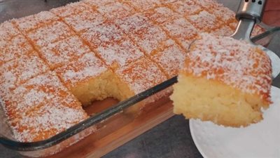 طريقة عمل بسبوسة جوز الهند للشيف نجلاء الشرشابي