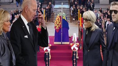 وصول «ماكرون وبايدن» إلى قصر وستمنستر لوداع الملكة إليزابيث الثانية قبل دفنها غدًا