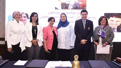 «القباج» تشهد توقيع بروتوكول تعاون بين «روتاري» وجمعية النور والأمل