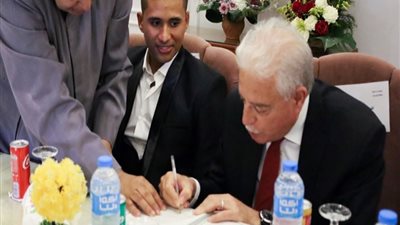 صور| محافظ جنوب سيناء يشهد على عقد قران شقيق الشهيد محمود ناجي