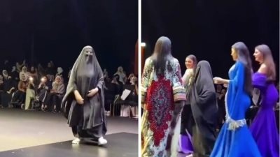 منتقبة تثير الجدل في عرض أزياء بالكويت.. صور وفيديو